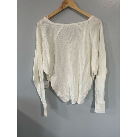 Free People Womens XS Santa Clara Thermal Long Sleeve in Alabaster NEW - Picture 5 of 5